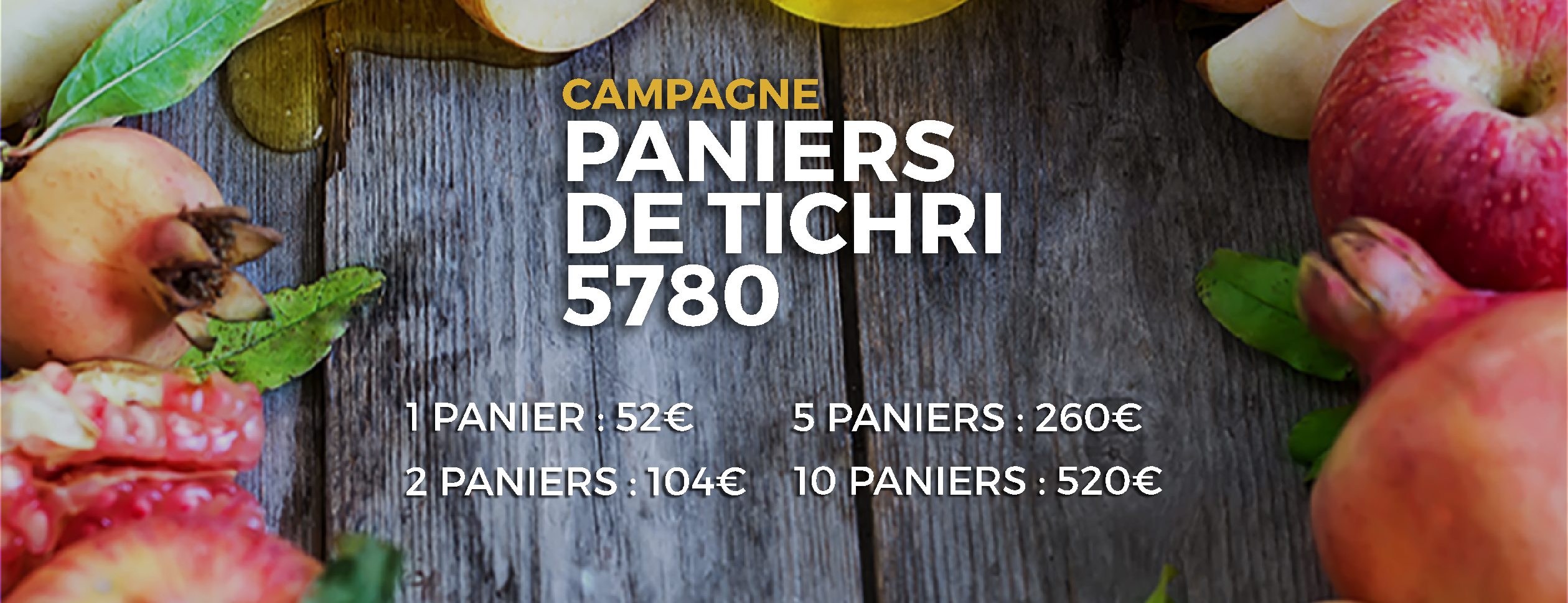 Paniers Tichri bannière 5780