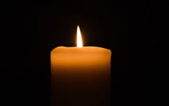 candle light on the black background